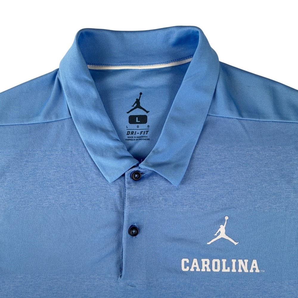 Jordan Brand UNC Tar Heels Dri-FIT Polo Shirt Mens Large University Blue Golf